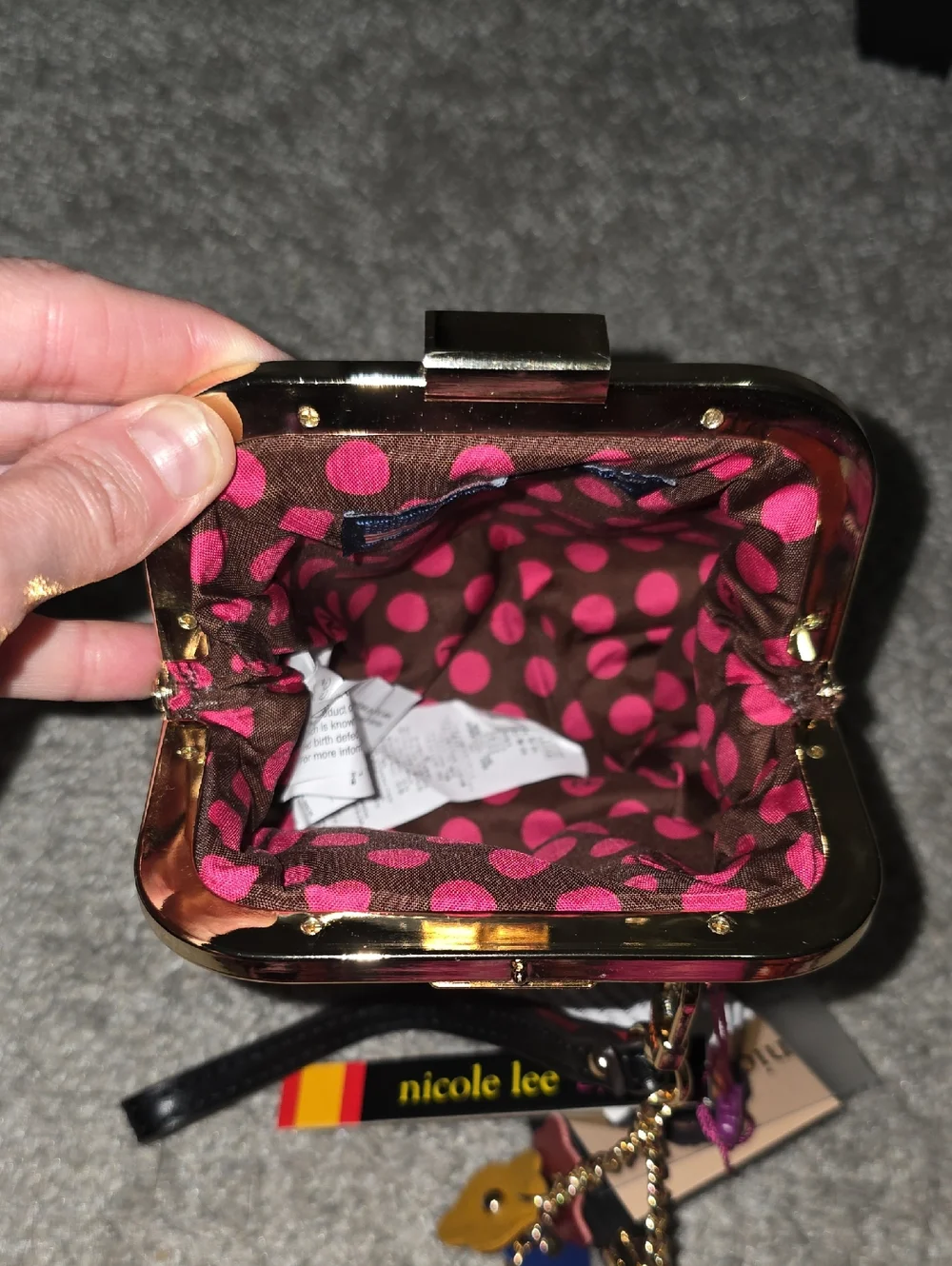 Nicole Lee Printed Coin Purse Collection Wristlet All Emotion with Bag Charms - Picture 11 of 13